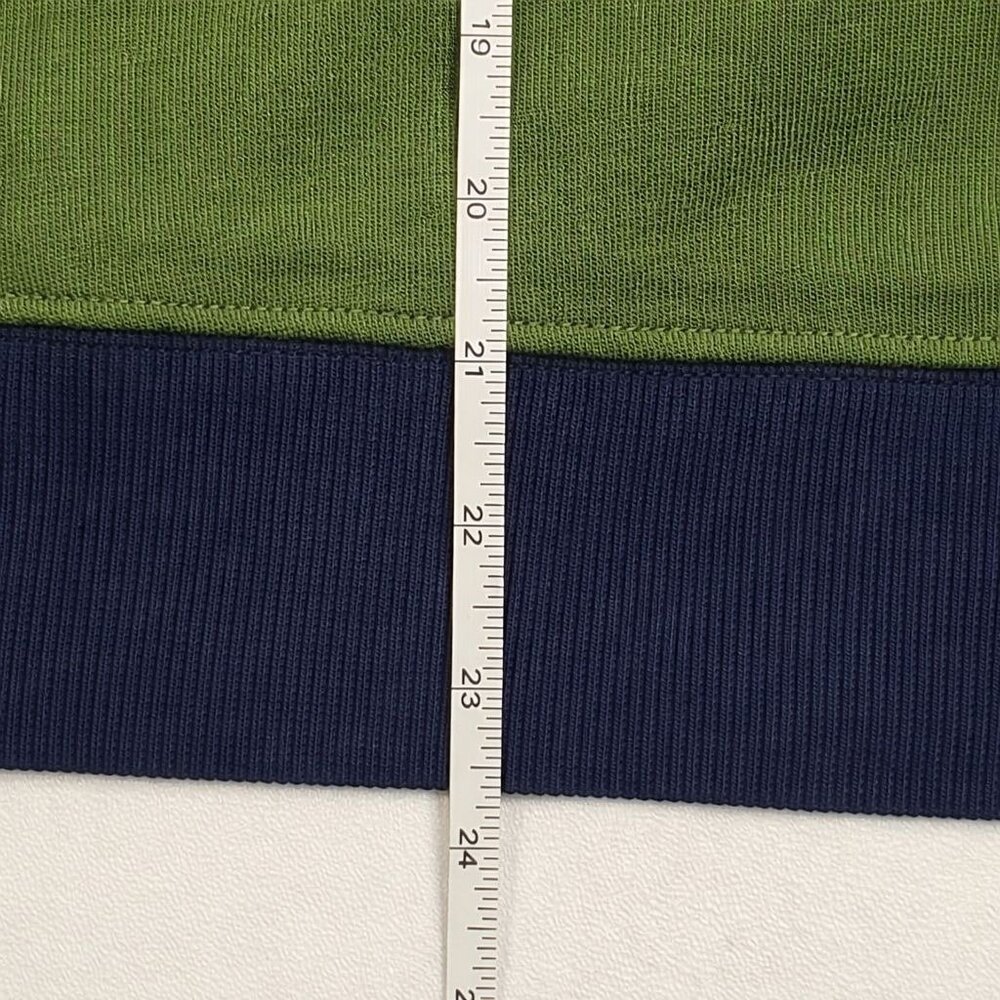 We Wore What Crewneck Sweatshirt Womens Small Colorblocked Hunter Green & Navy - Picture 9 of 16